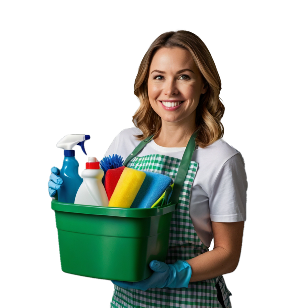 woman house cleaning transparent
